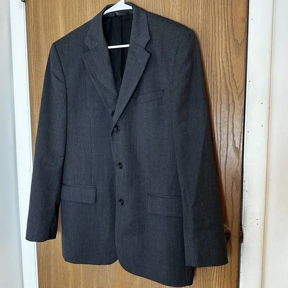 Banana Republic‎ Sports Jacket Sz 42R 3 Buttons Single Breasted 100% Wool Gray