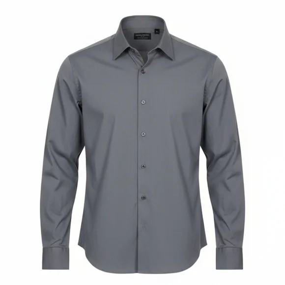 Banana Republic Men XL Stretch Classic Long Sleeve Button Down Shirt Slate Gray