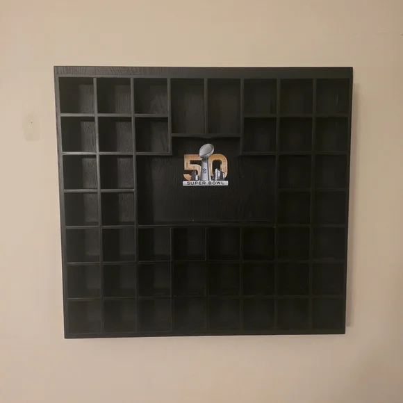Black Super Bowl 50 Wall Display Shelf