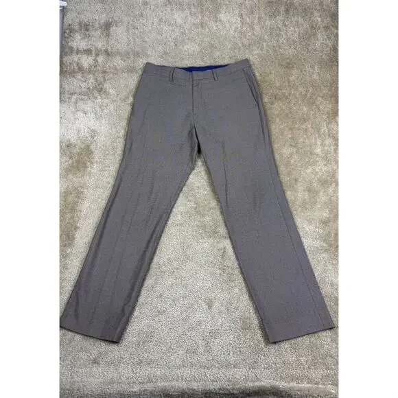 Banana Republic Mens Pants Gray Sz 33x32 Non-Iron Standard Fit 100% Cotton B291