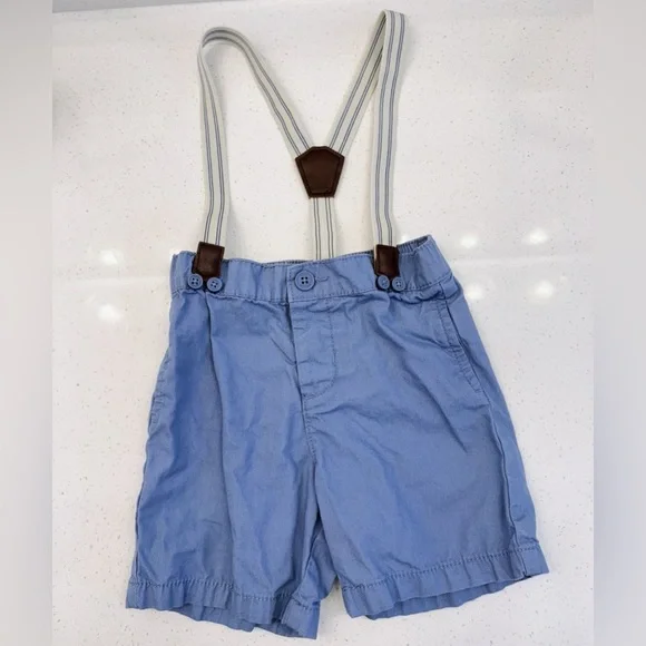 Baby Bgosh 24 Month Suspender Shorts Blue 100% Cotton