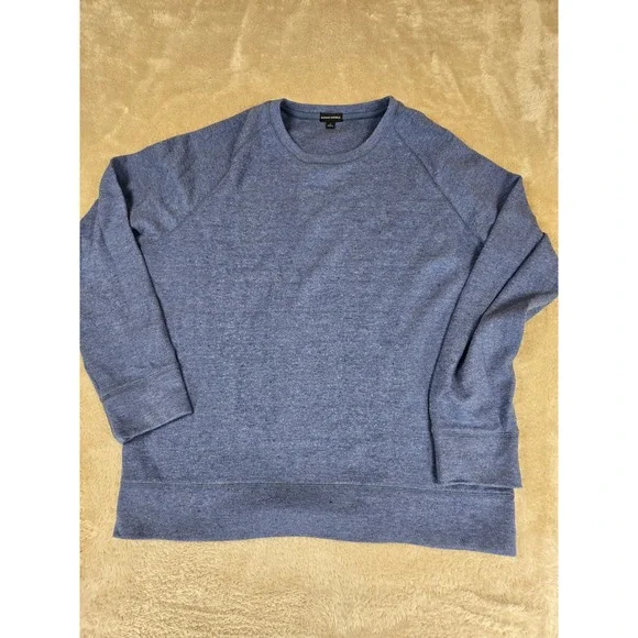 Banana Republic Mens Heathered Blue‎ Crew Neck Raglan Sleeve Sweatshirt XL