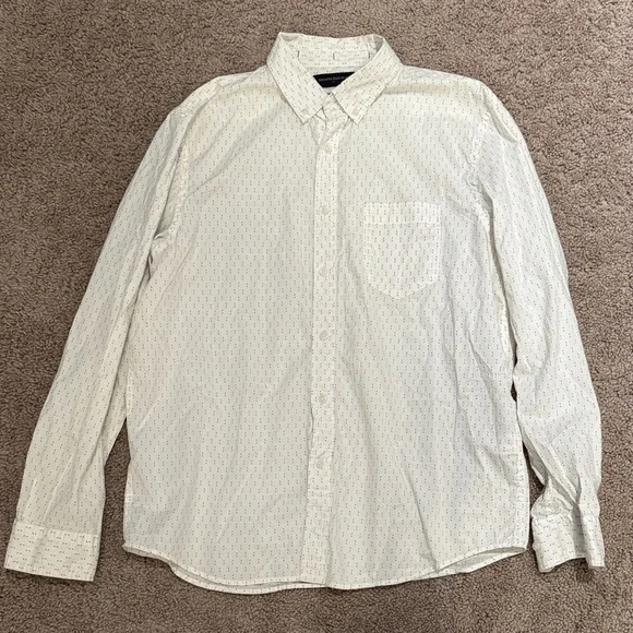Banana Republic White Dotted Casual Shirt
