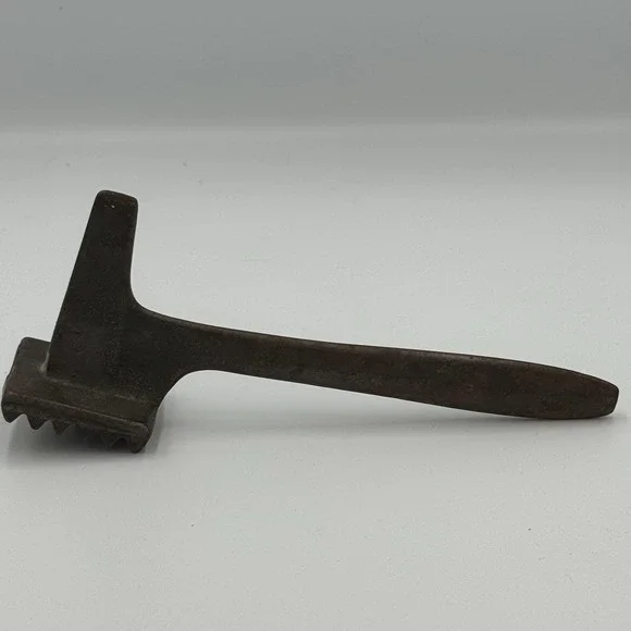 Vintage Primitive Kitchen Cast Iron Meat Tenderizer Ice Hammer 7.75