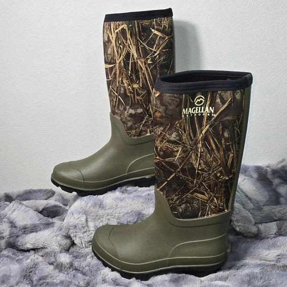 NEW Magellan Outdoors Mens Jersey Knee II Real Tree Max-7 Camo Boots 172586 SZ 7