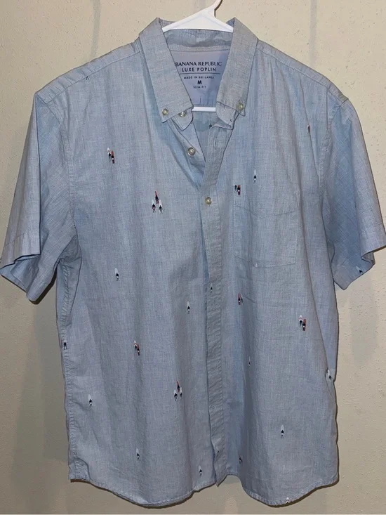 Banana Republic Luxe Poplin Slim Fit Button Down