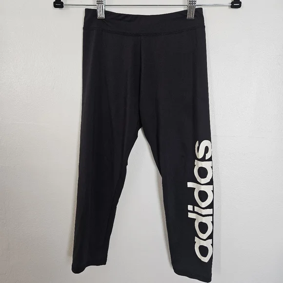 Adidas Kids‎ Girls Black Athletic Leggings Size M 10 12 Capris