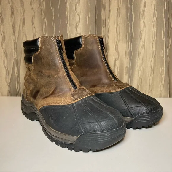 Propet Blizzard Zippered Snow Men's 9.5 XX 5E Brown Black Thinsulate M3792 BRB