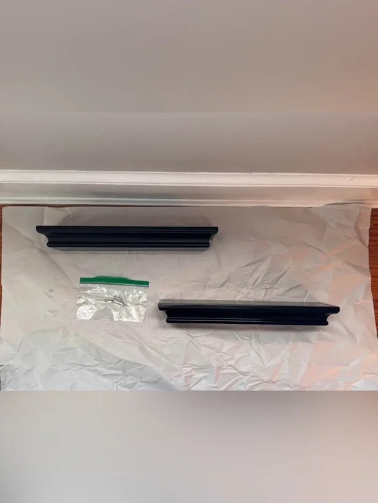 Black Wooden Floating Shelves