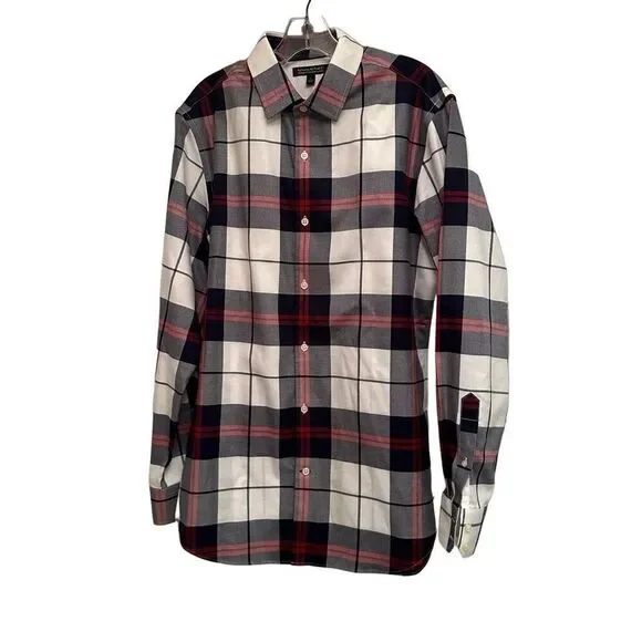 Plaid Banana Republic slim fit dress shirt- size L