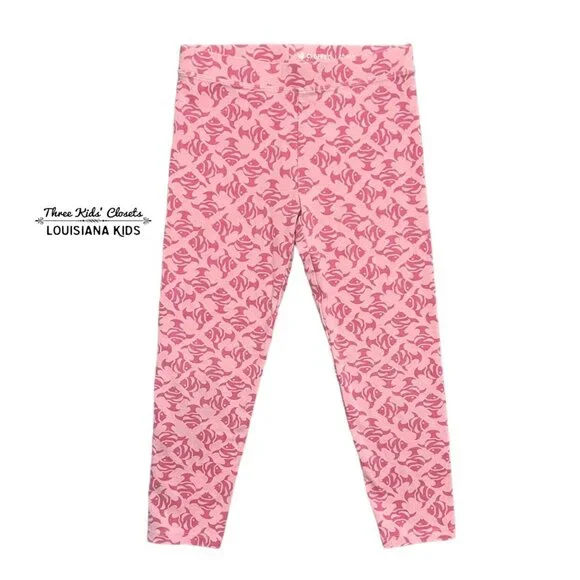 Crewcuts Sz 12 Pink Fish Print Cropped Leggings