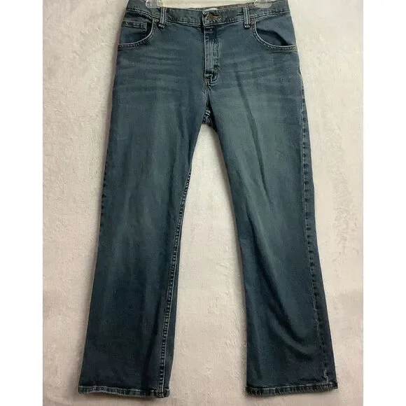 WRANGLER Boys Youth Size 16 Husky Classic Boot Adjustable Waist Blue Jeans