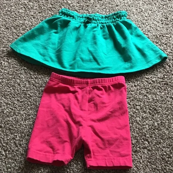 Skirt‎ and hot pink short, 24 month