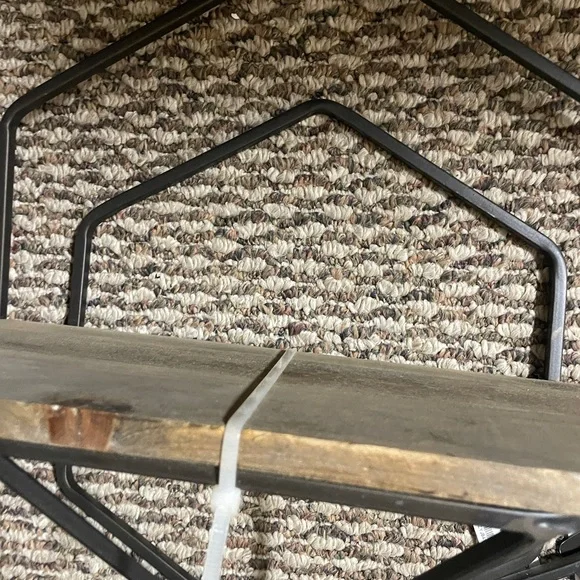 Geometric Black and Brown Wall Shelf