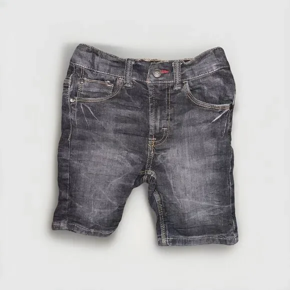 Boy's Wrangler Skater Denim Shorts Size 6 Dark Wash Faded
