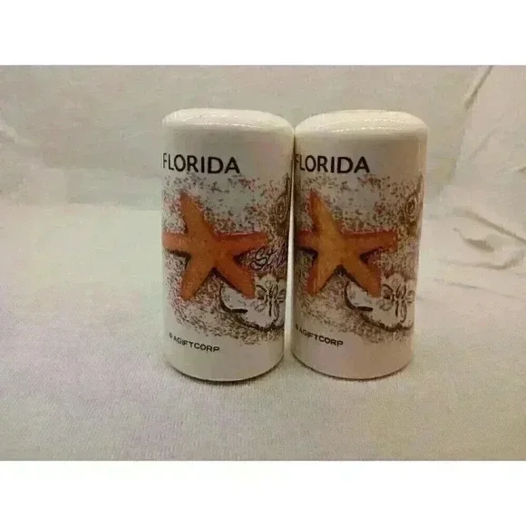 VINTAGE ST. AUGUSTINE FLORIDA SEA SOUVENIR SALT AND PEPPER SHAKERS COLLECTABLE