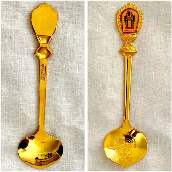 1988 Olympics Seoul Golden Mascot Vintage Collectible Spoon