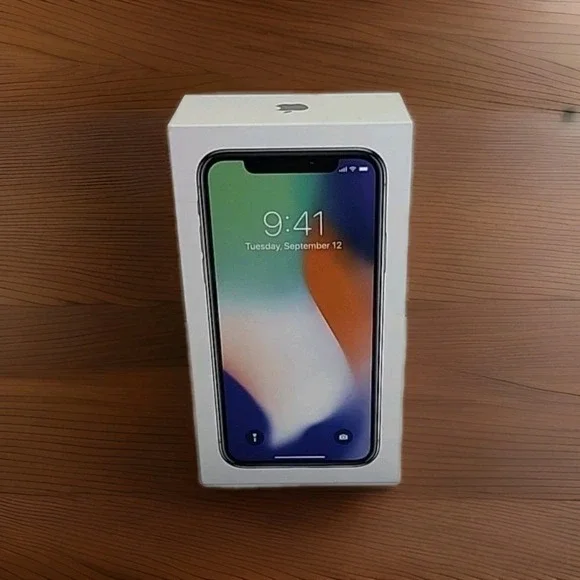 Apple‎ iPhone X - 256GB - Silver - EMPTY BOX ONLY (manual & stickers Included)