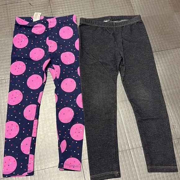 CAT & JACK GIRLS 4T LEGGINGS PURPLE AND NAVY BLUE