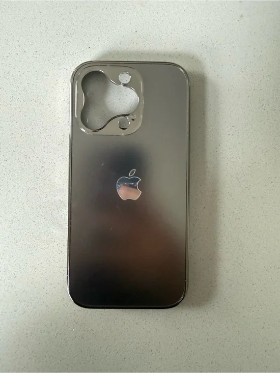 iPhone 16 Pro Apple Metallic Silver Mirror iPhone Case