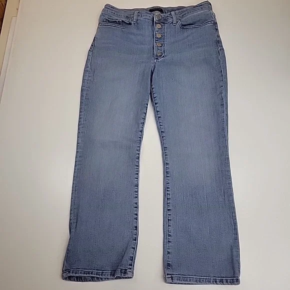 Banana Republic Jeans Mens 31 Blue Straight Leg‎ Button Fly 100% Cotton Denim