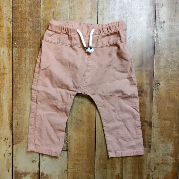H&M pants 9 months muted orange tan color cotton panda pants unisex boho