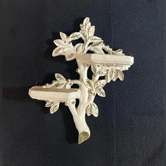 Vintage 1950's Ceramic Wall Hanging Sconce Tree Branch with Leaves