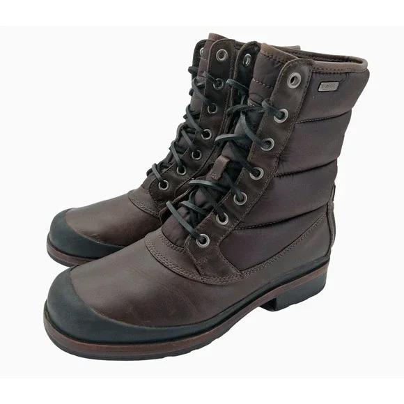 UGG Australia Boots Mens Size 9.5 Brown Leather Waterproof Snow 1002073