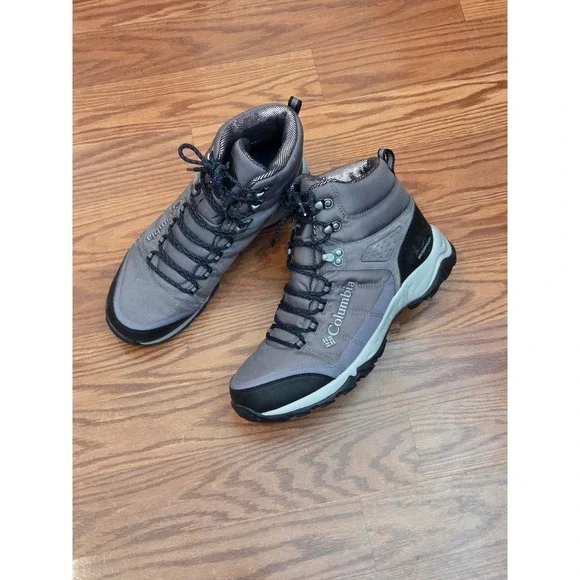 Columbia Omni-Heat Waterproof Hiking‎ Boots Mens 10 Grey Black YM0729-052
