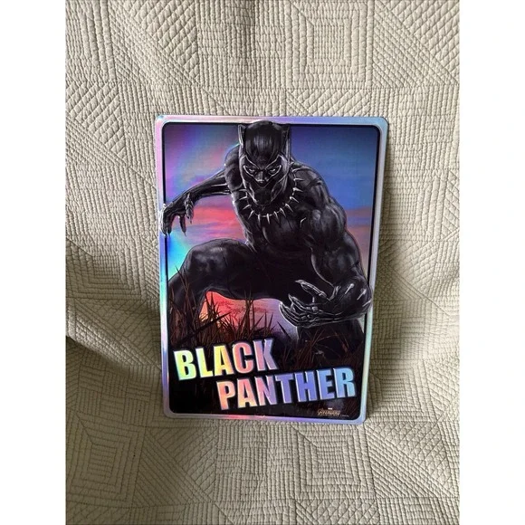 Marvel Black Panther Glossy/Metallic Embossed Tin Sign Wall Decor 13x9