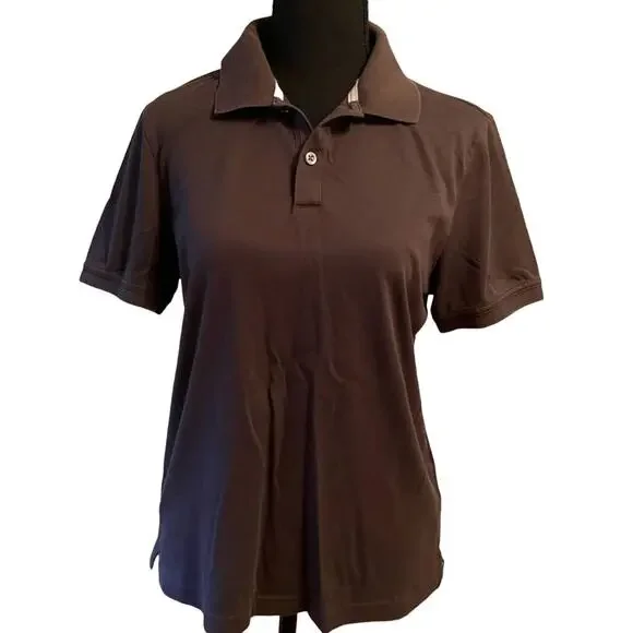 BANANA REPUBLIC Gray Polo Shirt Top 100% Cotton Size Small