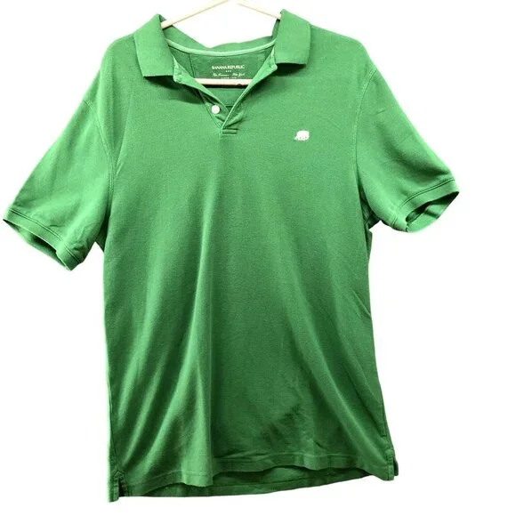 Banana Republic‎ Polo Shirt Mens Large L Short Sleeve Green Cotton