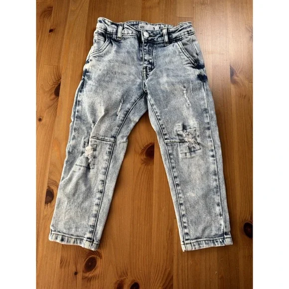 Toddler Boys' Cotton On‎ Kids Blue Acid Wash Slim Fit Jeans Size 3