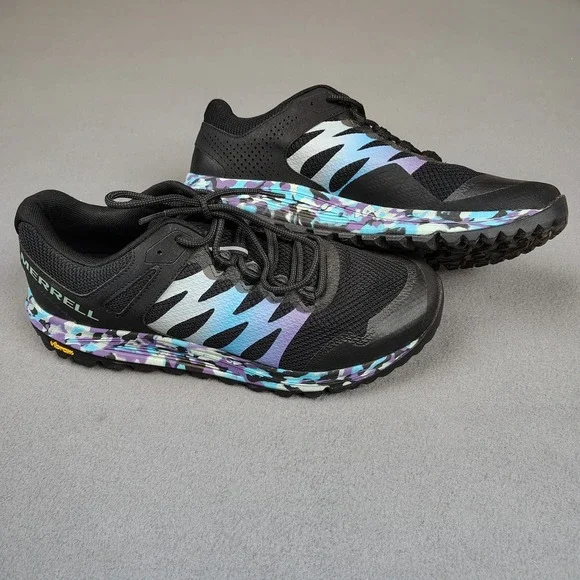 Merrell Nova 2 Hiking Trail Shoe Men 10 Black Vibram Sole Outdoor Run Excellent