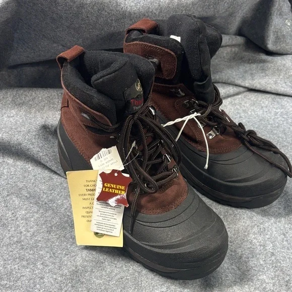 Tamarack thermolite leather lace up insulated Black and Brown Boots size 10