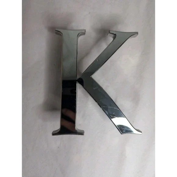 letter K silver Metal sign retail display room Art craft Business initial 5.5