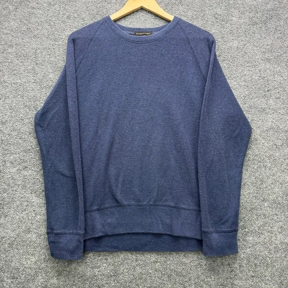 Banana Republic Sweatshirt Mens M Blue Long Sleeve Textured Fleece Pullover