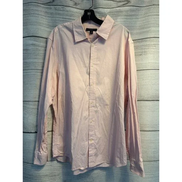 Banana Republic Mens Slim Fit Soft Pink Long Sleeve Button-Down Shirt XL