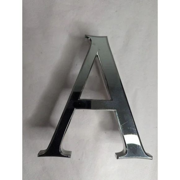letter A silver Metal sign retail display room Art craft Business initial 6