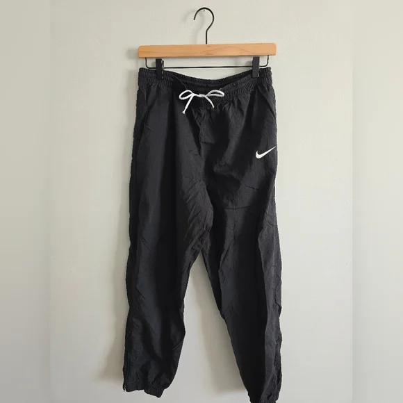 Vintage 90s Nike Boys Windbreaker Track Pants Black White Nylon Xl