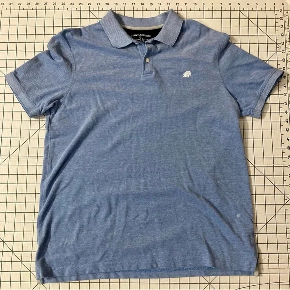 Banana Republic Men’s Size Large Blue Organic Cotton Pique Polo‎ Shirt