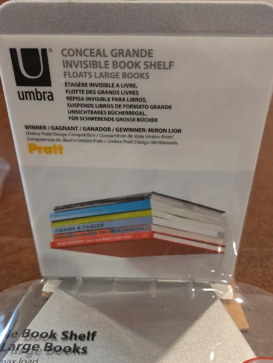 Umbra Conceal Grande Invisible Book Shelf - Silver Finish