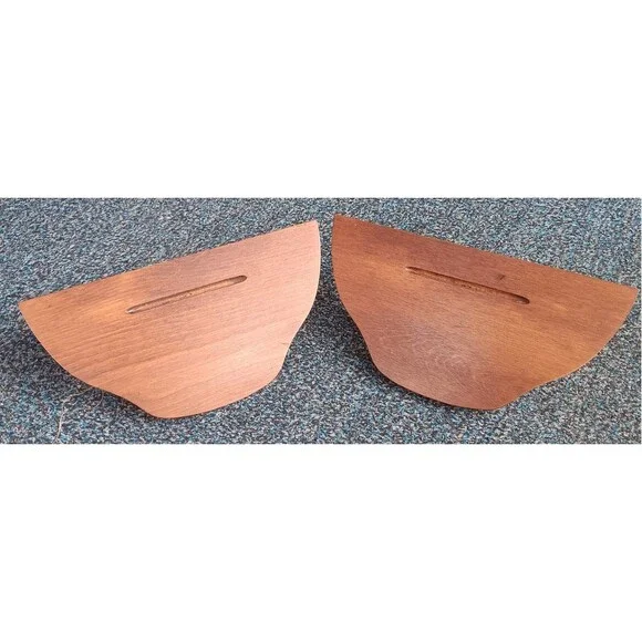 Vintage Wooden Wall Shelves Plate Groove Display Art Plates Flowers Boho Retro