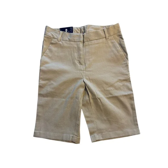 IZOD Kids Khaki School‎ Uniform Shorts Adjustable Waist Stretch Size 3 (B24)