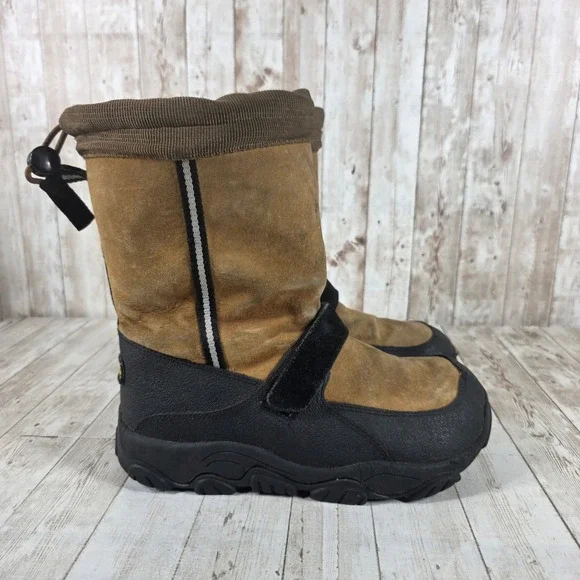 Cabelas Mens Winter Snow Boots‎ Tan Suede Shearling Lined 8M Waterproof Shell