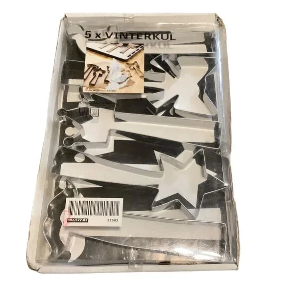 Ikea Vinter 2015 Stainless Steel Cookie Cutters Mustache Bow Crown Star Hat Wand