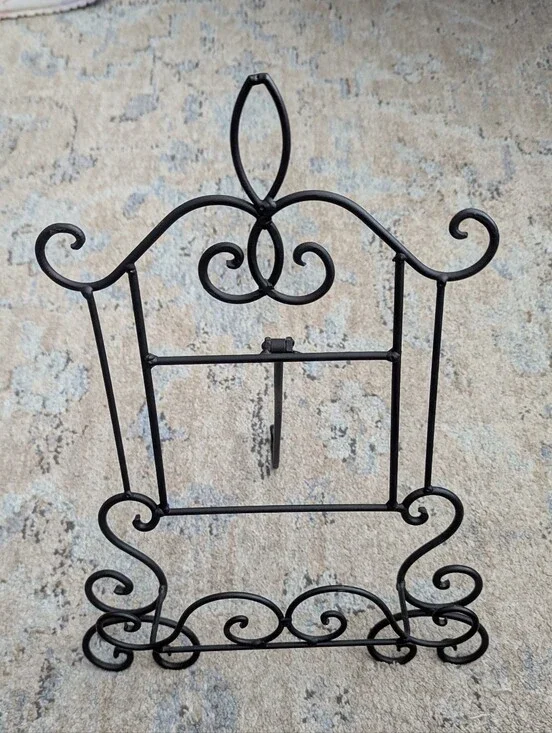 Decorative Black Metal Scroll Easel Stand - Brand