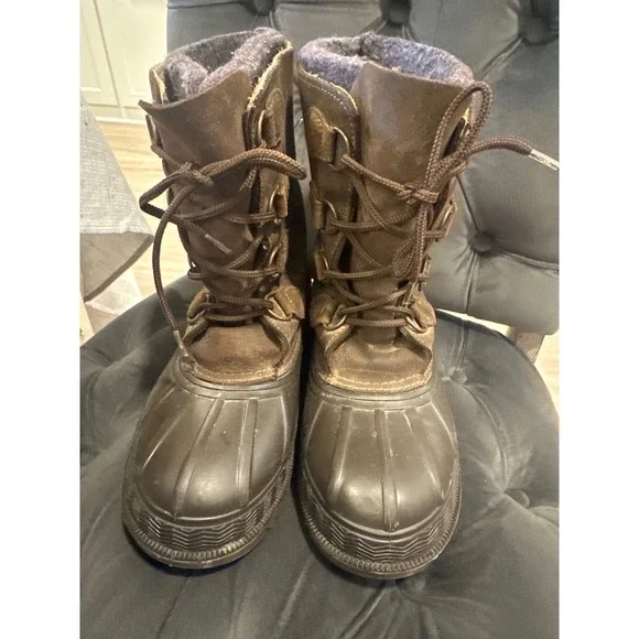 LaCrosse Men's Waterproof Insulated Winter Snow Boots Brown iceman Size 6.5