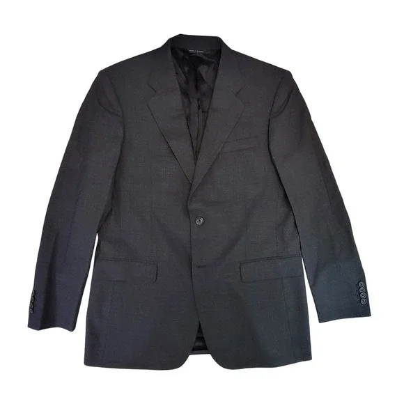 Banana Republic Classic Men's Charcoal Wool Blend Suit Jacket Blazer Black 40R‎
