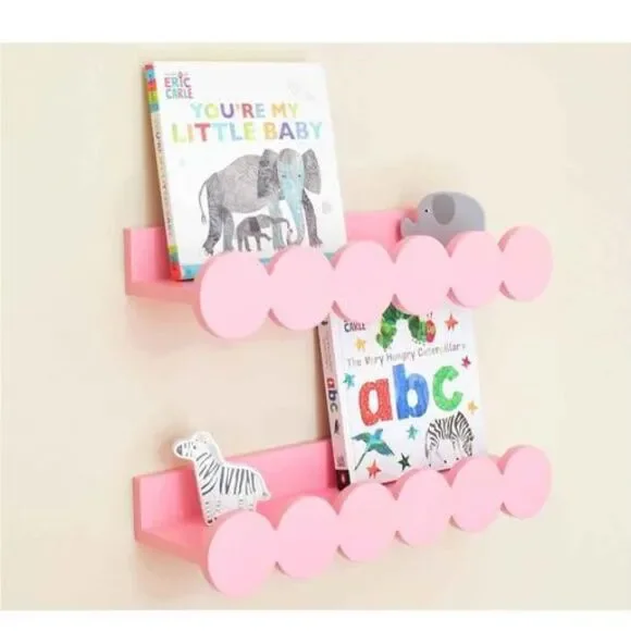 Set of 2 pink floating shelves